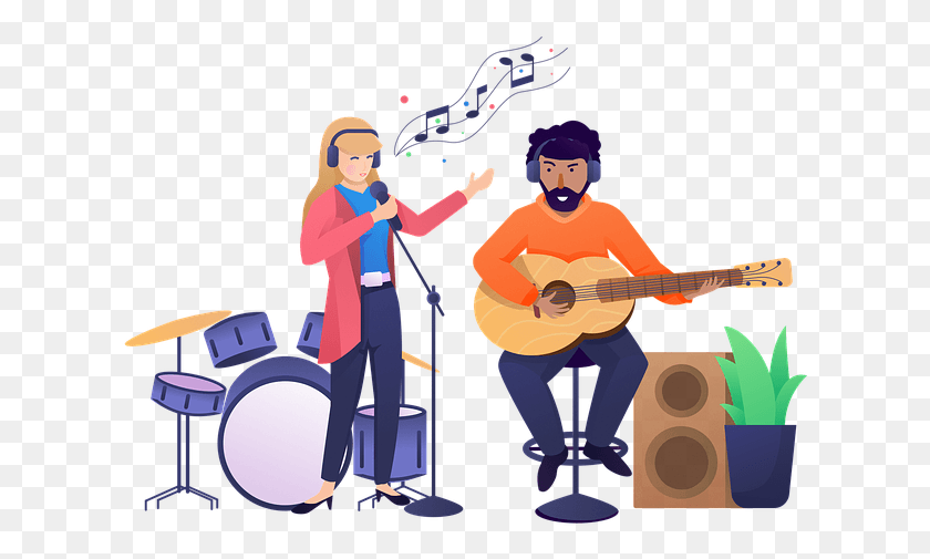 622x445 Music Singer Guitarist Band Plant Drum Sound Cartoon Performer Musician, Person, Musical Instrument, Human HD PNG Download