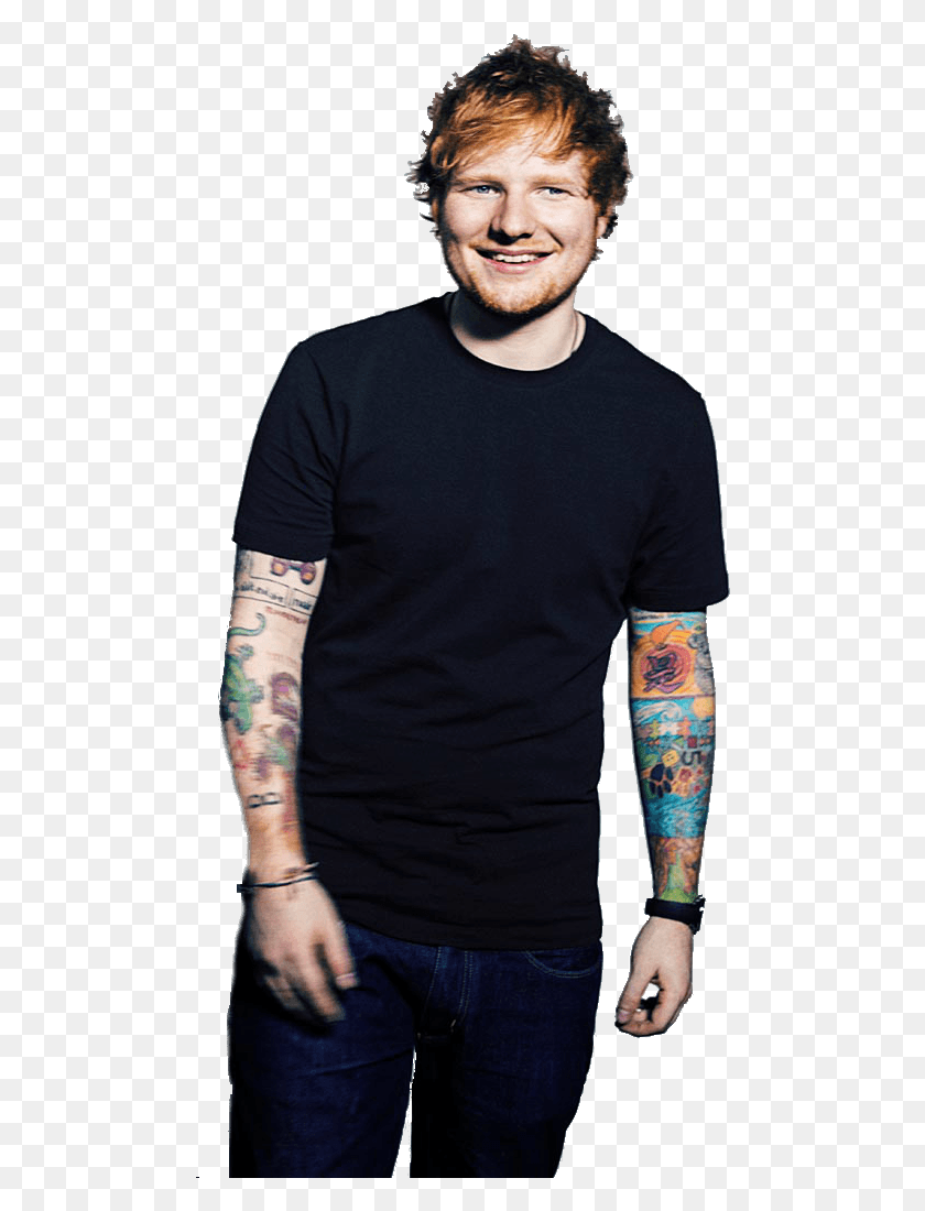 486x1040 Music Stars Ed Sheeran39s Sleeve Tattoo, Clothing, Apparel, Long Sleeve HD PNG Download