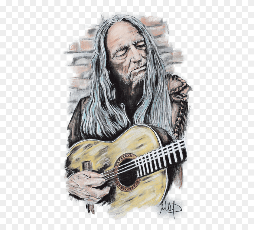 443x700 Musical Art Color Pencil Work, Person, Human, Guitar HD PNG Download