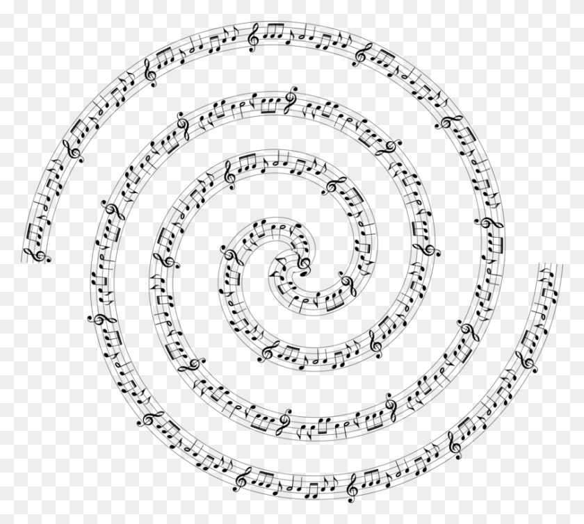 842x750 Musical Note Sound Hearing Bass Music Note Spiral, Gray, World Of Warcraft HD PNG Download