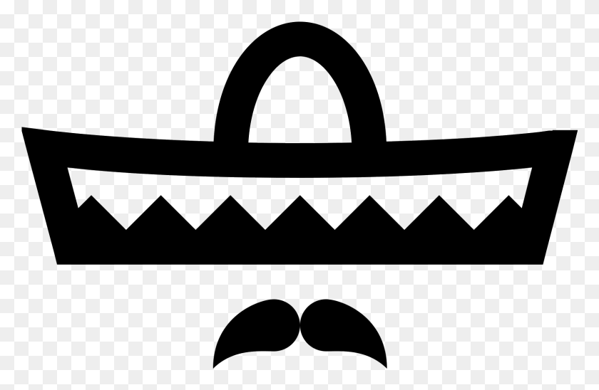 1599x1001 Mustache Clipart Sombrero Black And White Sombrero Icon, Gray, World Of Warcraft HD PNG Download