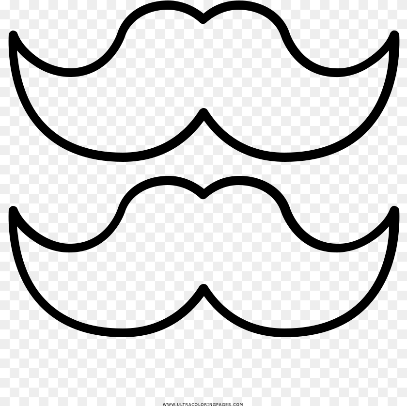 809x838 Mustaches Coloring, Gray PNG