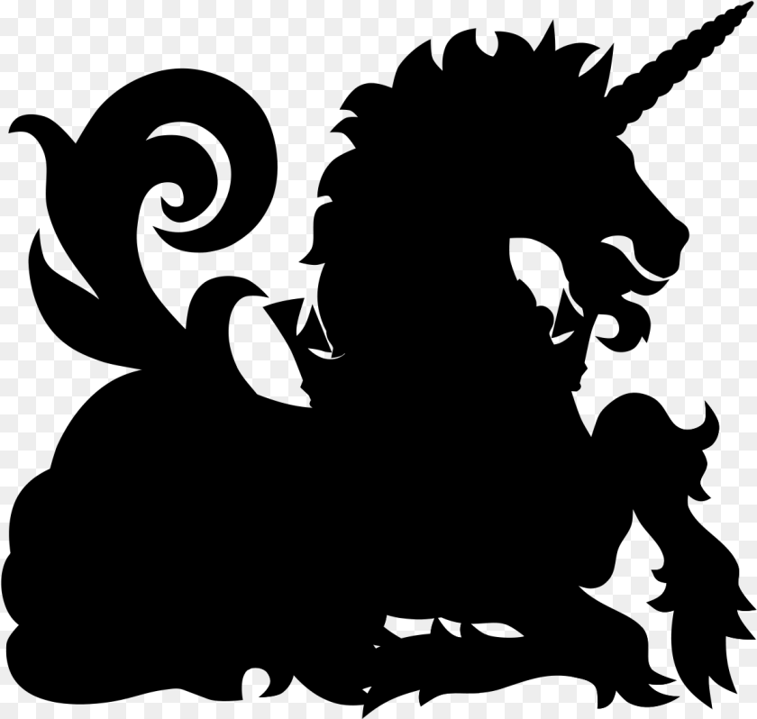Mustang Unicorn Clip Art Silhouette Pattern, Gray Transparent PNG