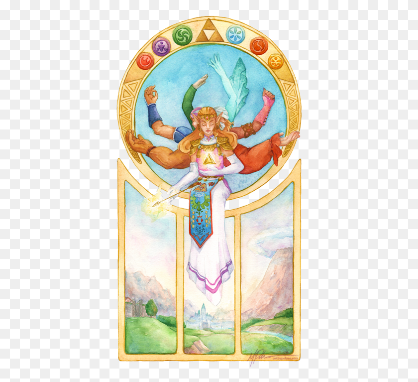 374x707 My Art Watercolor Legend Of Zelda Ocarina Of Time Oot Ocarina Of Time, Angel, Archangel HD PNG Download