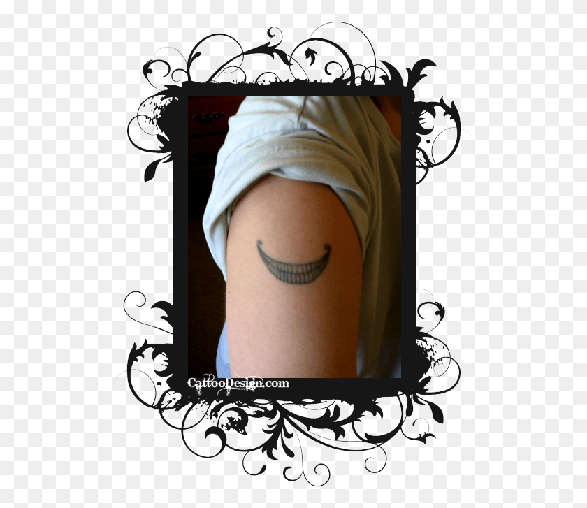 516x667 My Cheshire Cat Tattoo Design Photo Cheshire Cat Smile Tattoo Design, Arm, Skin, Person HD PNG Download