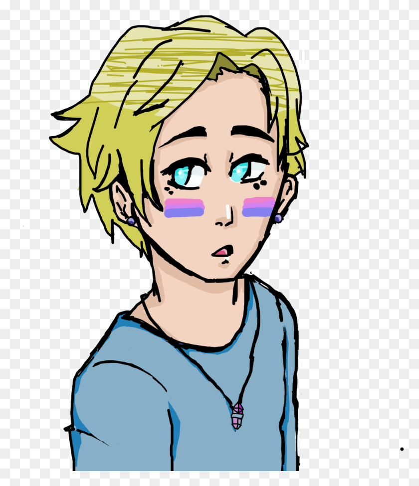 1091x1281 My Drawing Of A Bisexual Dude Cartoon, Person, Human, Face Descargar Hd Png