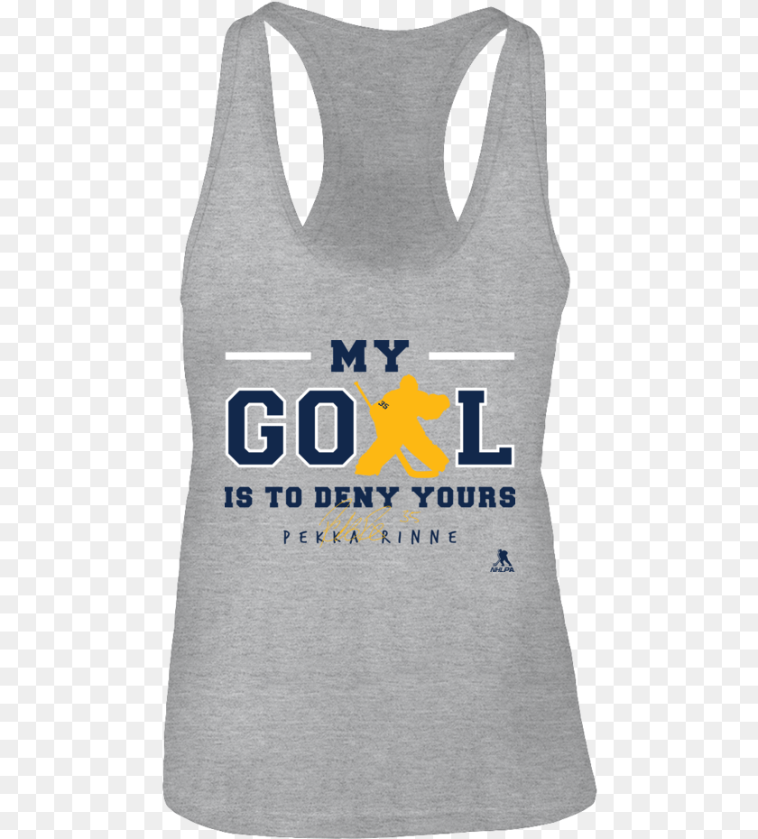 483x930 My Goal Is To Deny Yours Pekka Rinne Shirt Active Tank, Clothing, Tank Top, Person PNG
