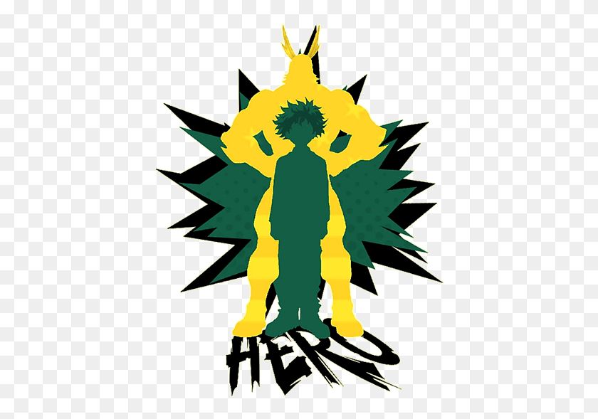 409x529 My Hero Academia By Lucky Jamaicu Deku And All Might Boku No Hero, Symbol, Poster, Advertisement HD PNG Download