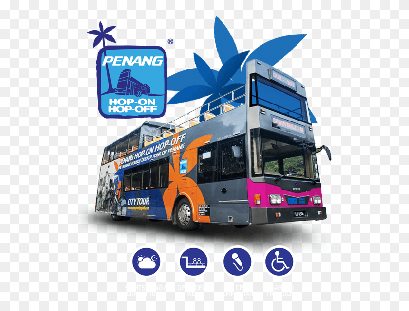 522x580 My Hop On Hop Off Official Website Hop On Hop Off Bus Penang, Vehicle, Transportation, Tour Bus HD PNG Download