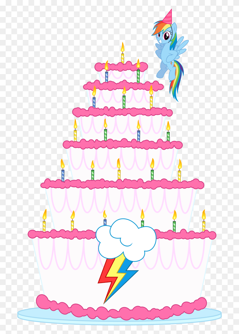 718x1112 My Little Pony Clipart Birthday Cake Rainbow Dash Birthday Cake, Cake, Dessert, Food HD PNG Download