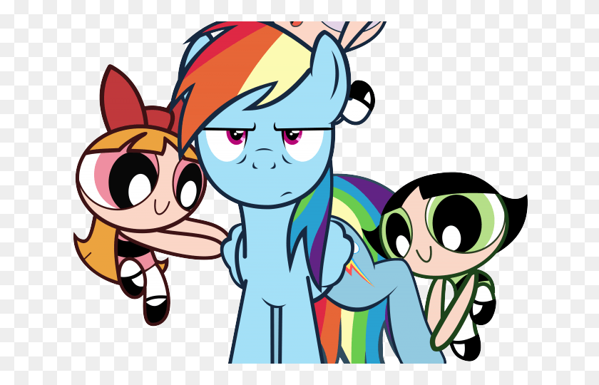 640x480 My Little Pony Clipart Buttercup Rainbow Dash And Powerpuff Girls, Graphics, Face HD PNG Download