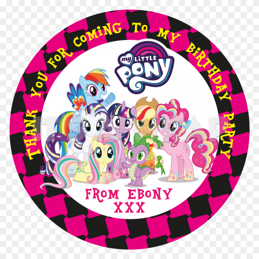 855x854 My Little Pony Party Box Stickers, Graphics, Text HD PNG Download