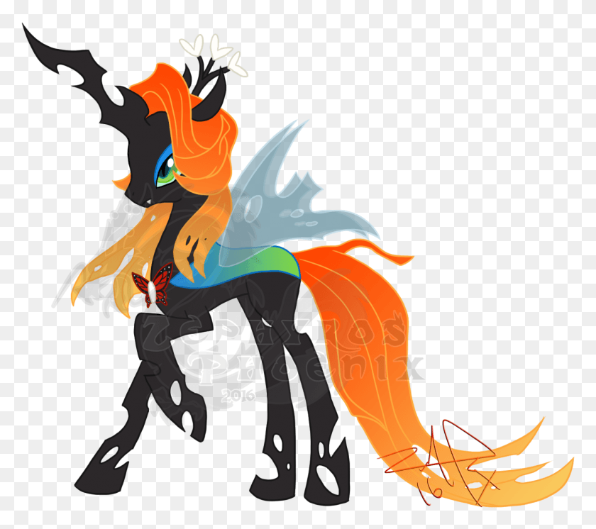 1339x1178 My Little Pony Queen Papillon Clipart Dessin Chrysalis My Little Pony, Dragon, Fire HD PNG Download