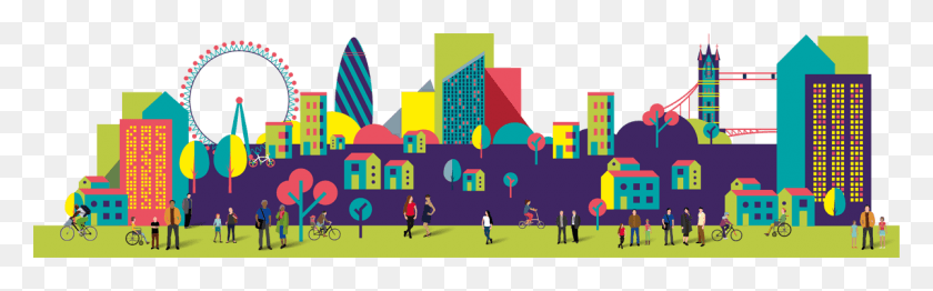 1200x311 My Liveable London Illustration, Person, Human, Urban HD PNG Download