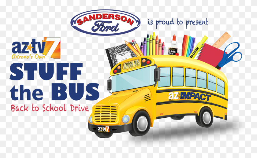 1960x1150 My Local News Arizona Fill The Bus Back To School Drive, Vehicle, Transportation, Flyer HD PNG Download