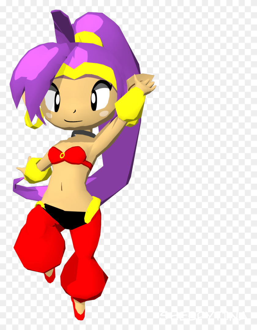 914x1193 Моя Низкополигональная Модель Shantae Главный Герой Shantae Half Genie Hero Анимация, Костюм, Эльф, Игрушка Hd Png Скачать