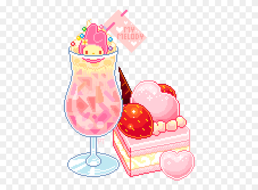 428x558 My Melody Pixel Art Kawaii Food, Beverage, Drink, Dessert HD PNG Download
