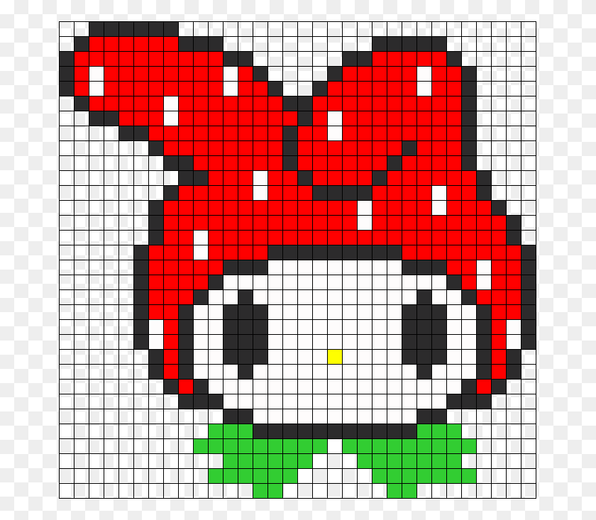 673x673 My Melody Strawberry Perler Bead Pattern Bead Sprite Care Bear Pixel Art, Pac Man, Scoreboard, Plant HD PNG Download