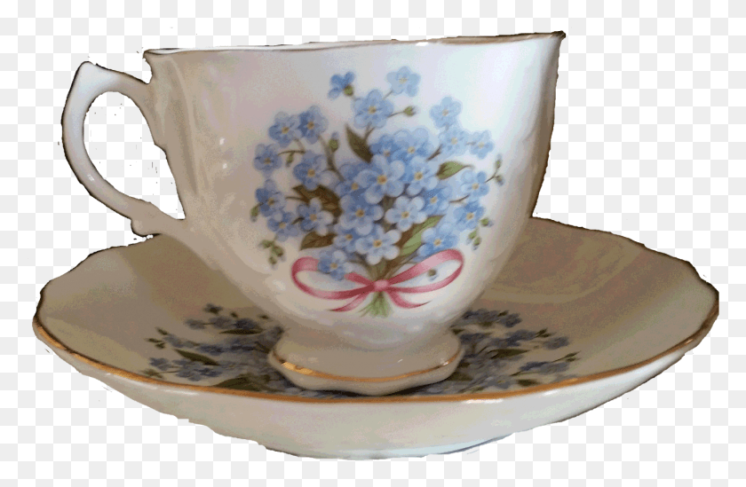 1402x879 My Mom Found This Lovely Crown Dorset Forget Me Not Saucer, Pottery, Coffee Cup, Cup HD PNG Download