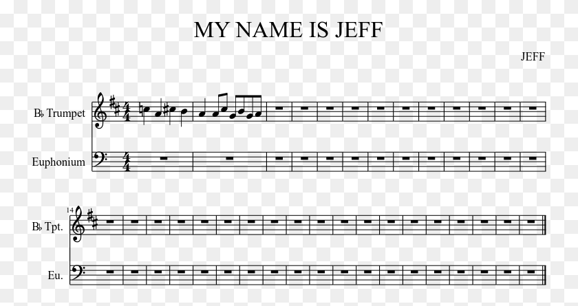 749x385 My Name Is Jeff Sheet Music Composed By Jeff 1 Of 1 B B Vita Lamm Piano Noter, Gray, World Of Warcraft HD PNG Download