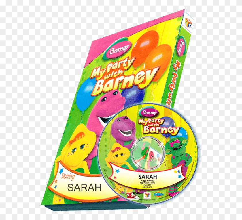 559x701 My Party With Barney Barney My Party With Barney Dvd, Disk, Text, Food HD PNG Download