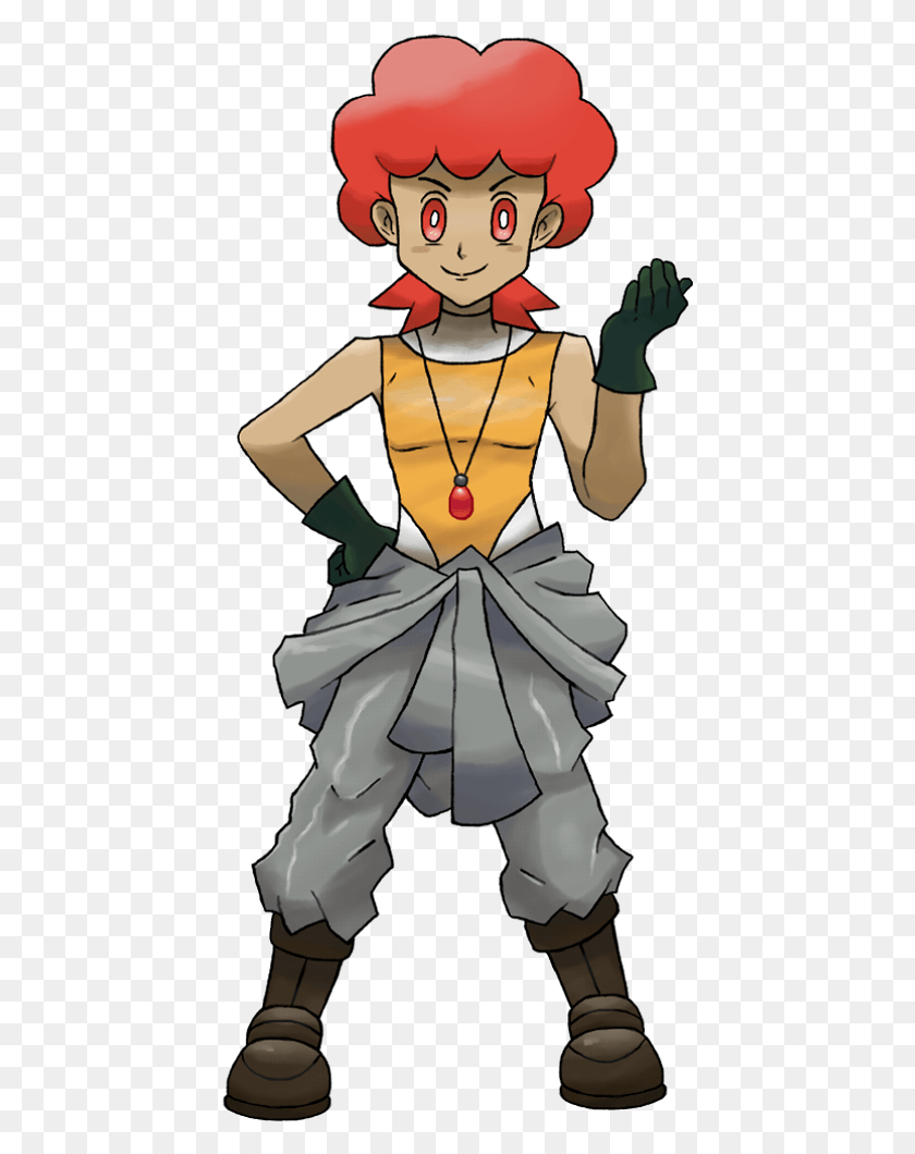 433x1000 My Pokemon Gym Leaders Fire And Flight Cartoon, Pendant, Person, Human HD PNG Download
