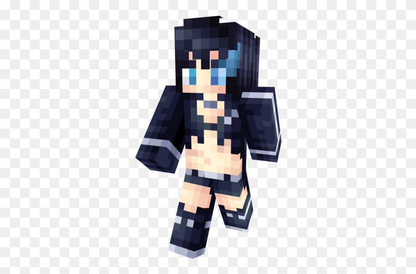 298x494 My Version Of Black Rock Shooter Minecraft Black Rock Shooter Skin, Clothing, Apparel, Robe HD PNG Download