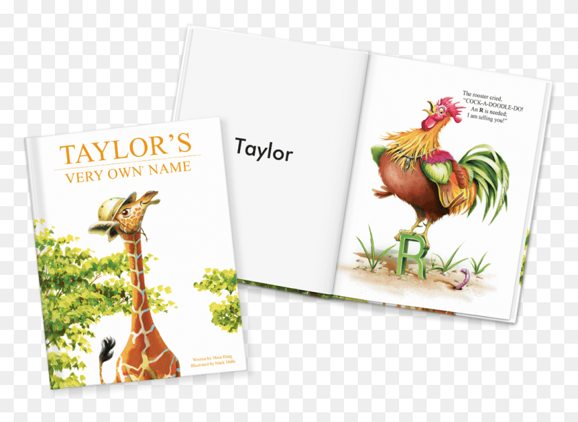 1044x742 My Very Own Name Personalized Book Giraffe, Chicken, Poultry, Fowl HD PNG Download