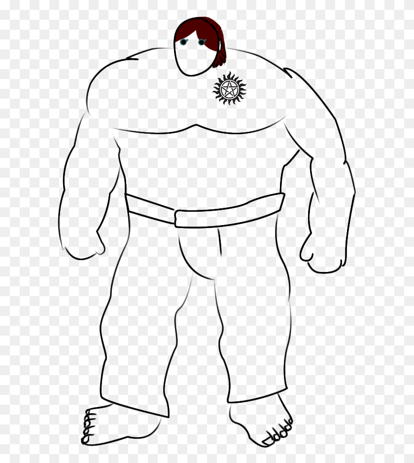 607x878 My Wip Sam Winchesterhulk Thing The Hair Is So Terrible Cartoon, Gray HD PNG Download