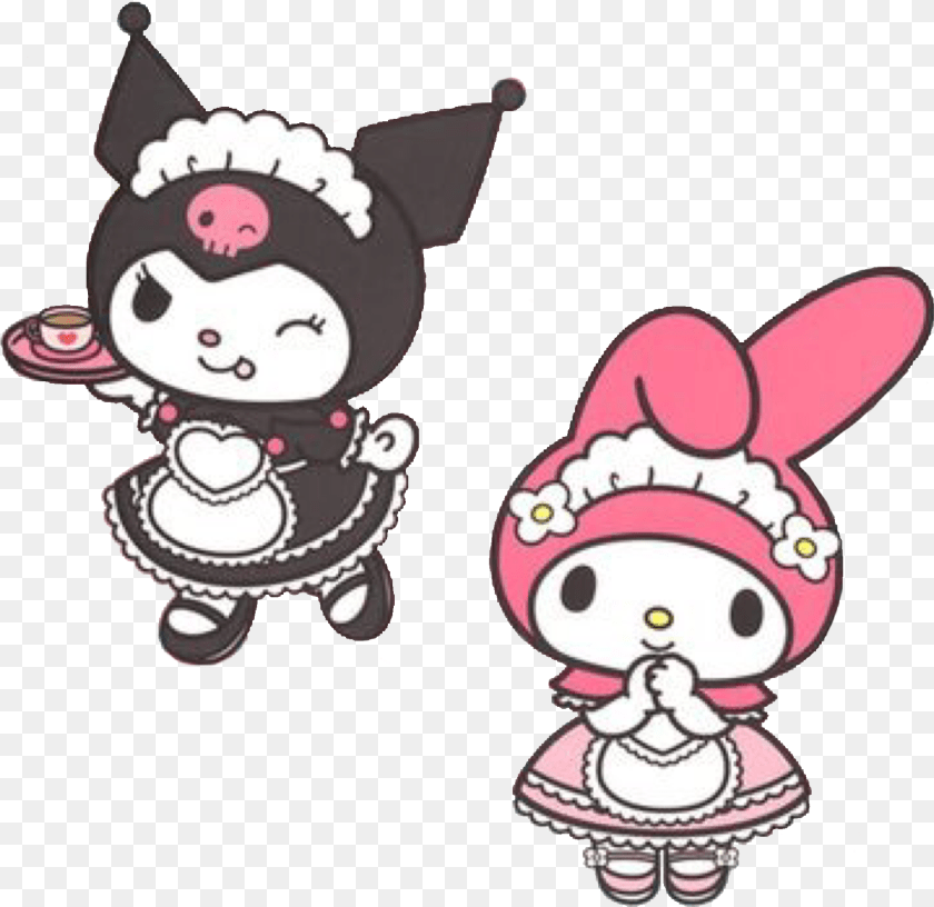 1839x1786 Mymelody Kuromi Sticker Kuromi In Maid Outfit Transparent PNG