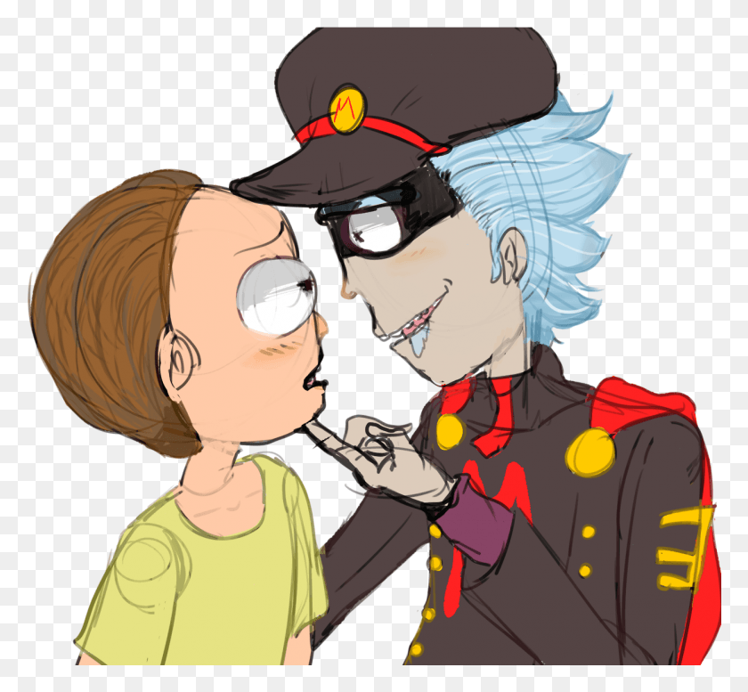 1254x1153 Mysterious Rick Morty Smith Rickorty Rick X Morty C137cest Rick Sanchez X Morty Smith Kiss, Person, Human, Helmet HD PNG Download