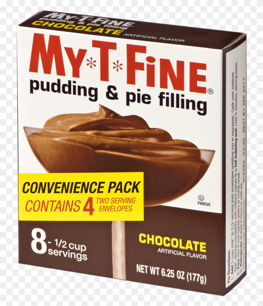 739x916 Mytfine Chocolate Cooked Pudding My T Fine Pudding, Food, Advertisement, Poster HD PNG Download