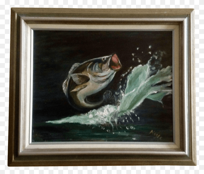 1599x1348 Nagle Largemouth Bass Fish Jumping Out Of Water Oil Painting, Animal HD PNG Download