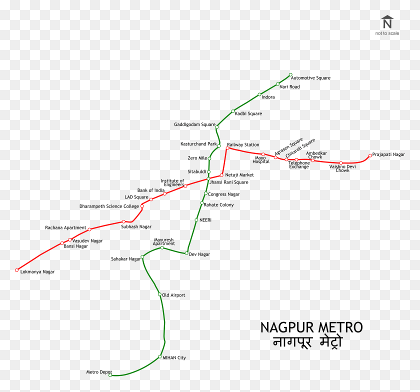 5961x5536 Nagpur Metro Rail Map Map, Document, Text, Plot HD PNG Download