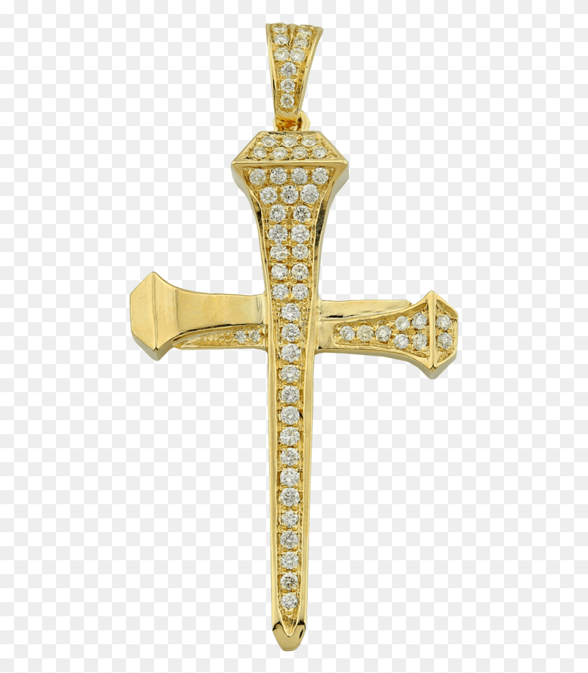 473x901 Nail Cross Pendant With Diamonds Pendant, Symbol, Crucifix, Treasure HD PNG Download