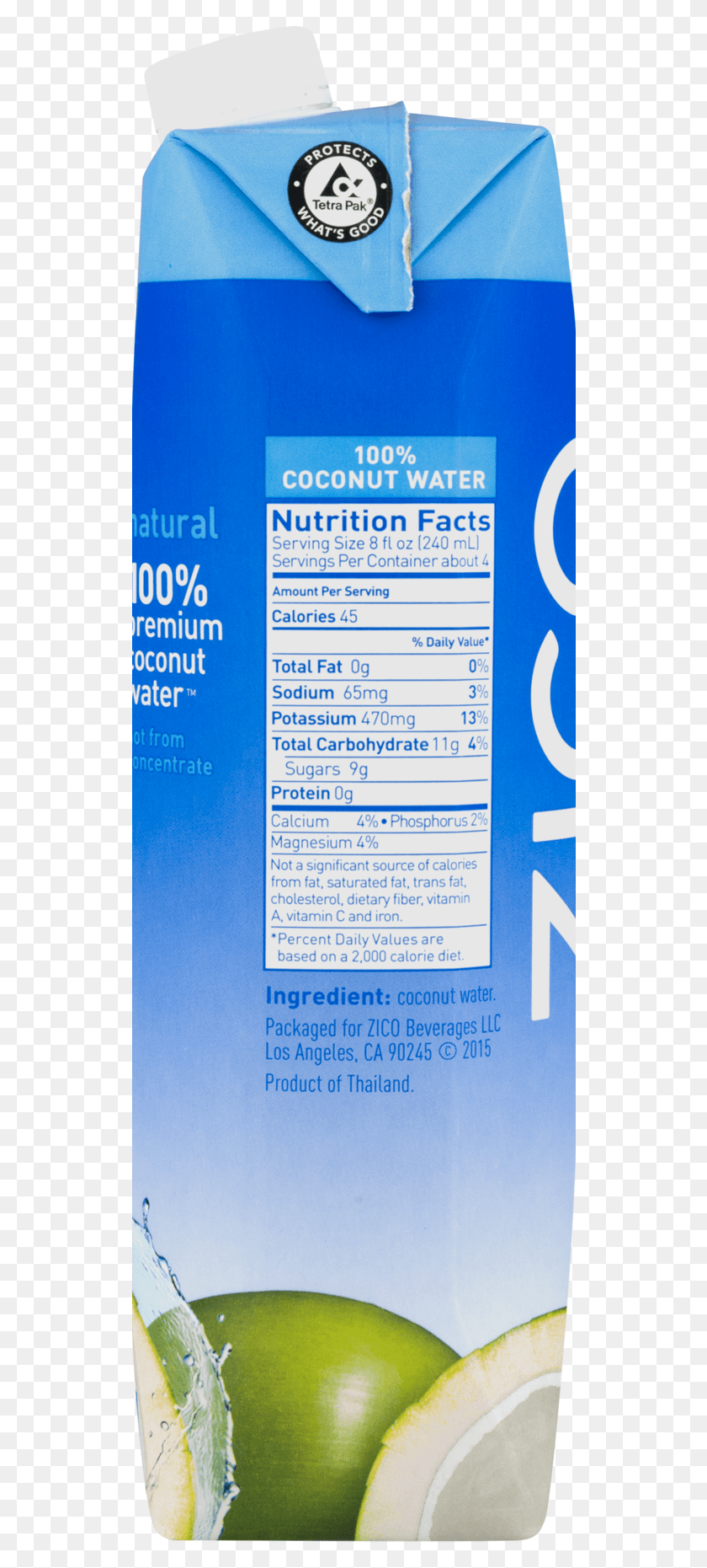 528x1801 Naked Coconut Water Nutritional Facts, Text, Advertisement, Poster HD PNG Download