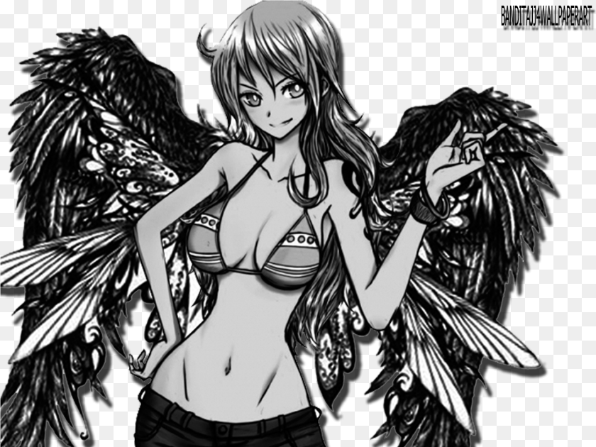 1596x1197 Nami One Piece With Angel Wing Nami One Piece, Adult, Publication, Person, Female Clipart PNG