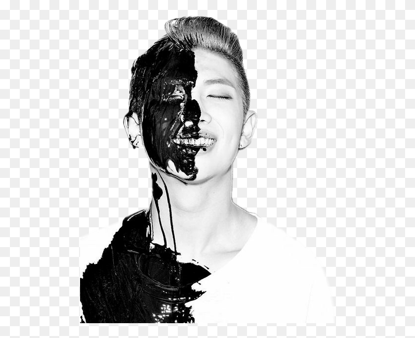 516x624 Namjoon Black And White, Head, Face, Person HD PNG Download