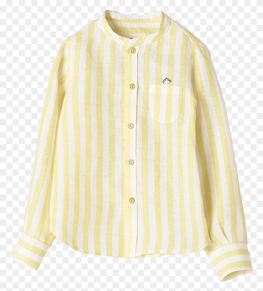 792x882 Nanos Striped Yellow Shirt Blouse, Clothing, Apparel, Dress Shirt HD PNG Download