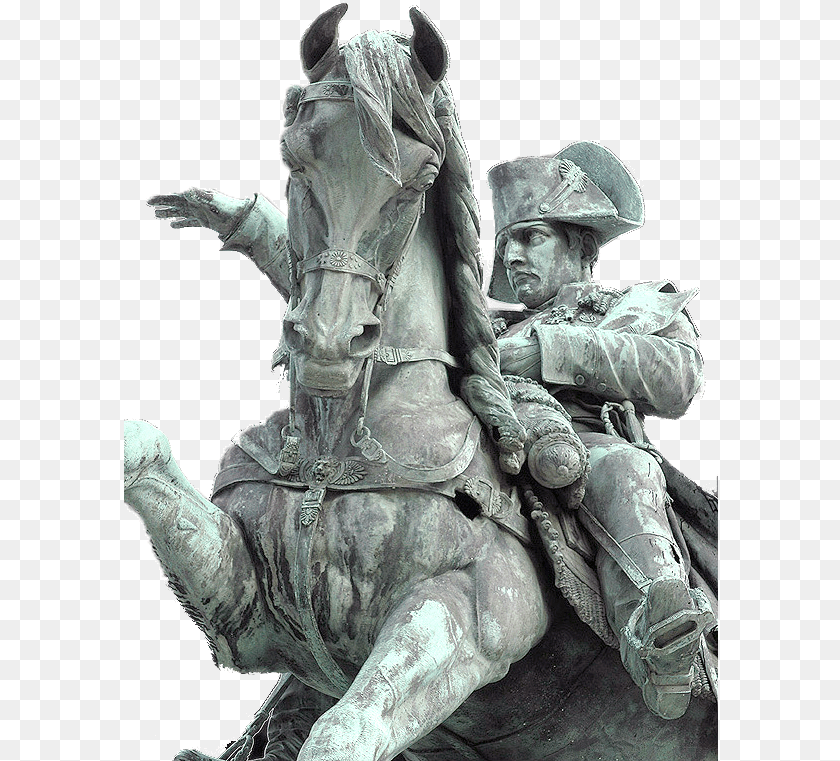 595x761 Napoleon A Cherbourg Bordercropped Transparent Napoleon Bonaparte Statue, Person, Art, Animal, Horse Clipart PNG