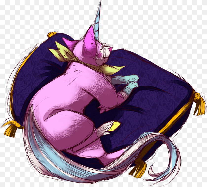 Napping Unikitty, Animal, Cat, Mammal, Pet PNG