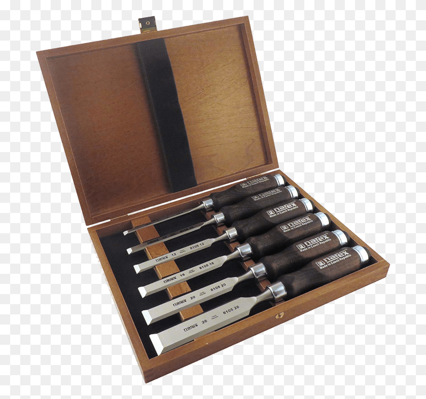 700x727 Narex 6 Piece Woodworking Chisels In Wood Box Best Wood Chisel, Cutlery, Fork, Musical Instrument HD PNG Download