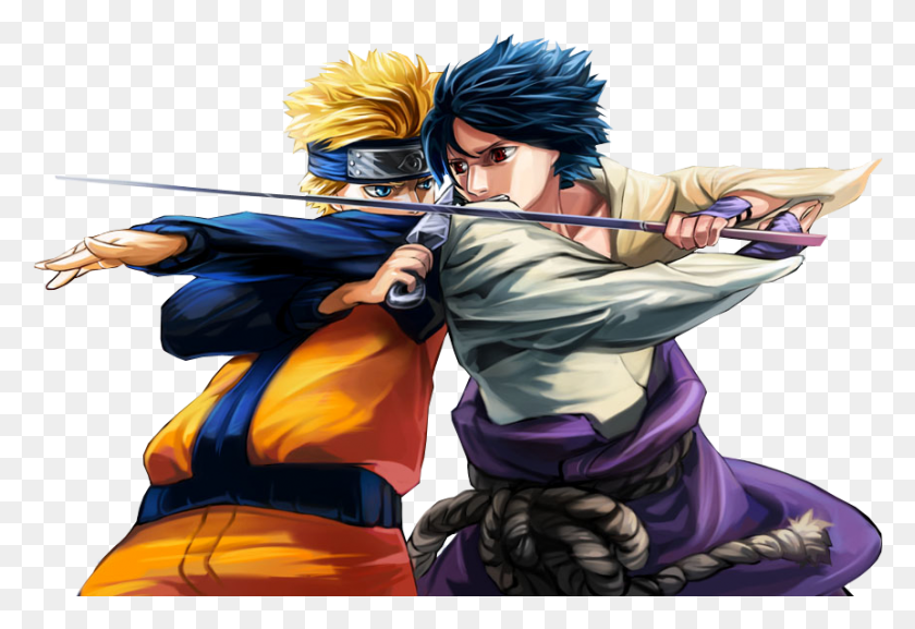 862x572 Naruto Sasuke Naruto Vs Sasuke Fan Art, Person, Human, Archery HD PNG Download