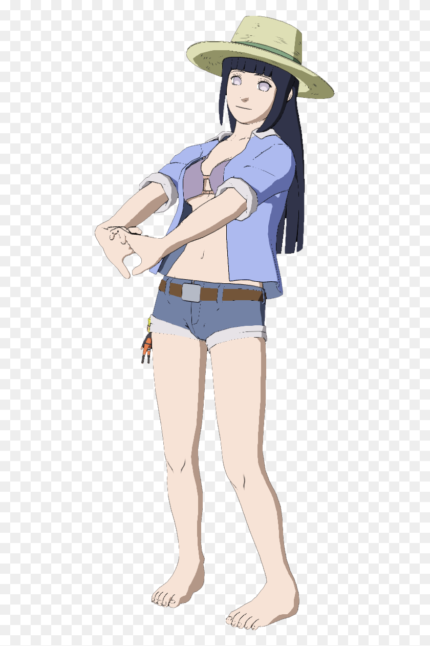 471x1201 Naruto Storm Revolution Adds New Pre Order Costumes Hinata Summer Outfit, Hat, Clothing, Person HD PNG Download