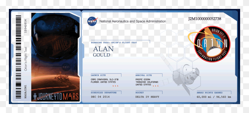 1403x577 Nasa Orion Boarding Pass, Text, Electronics, Airplane HD PNG Download