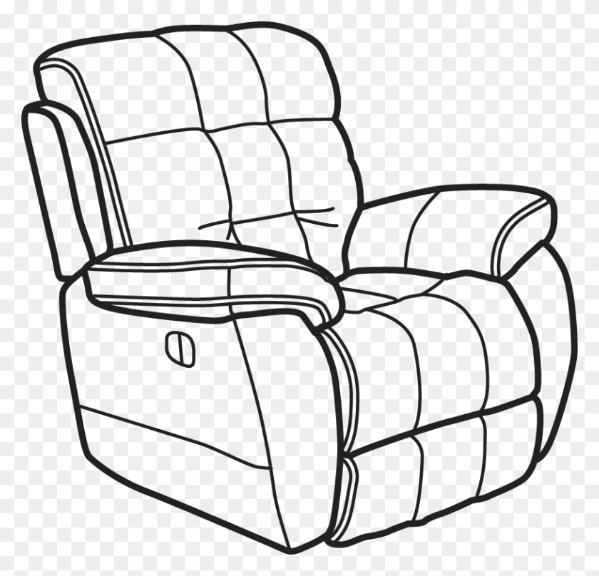 815x782 Nashua Recliner Clipart Black And White, Furniture, Chair, Cushion HD PNG Download
