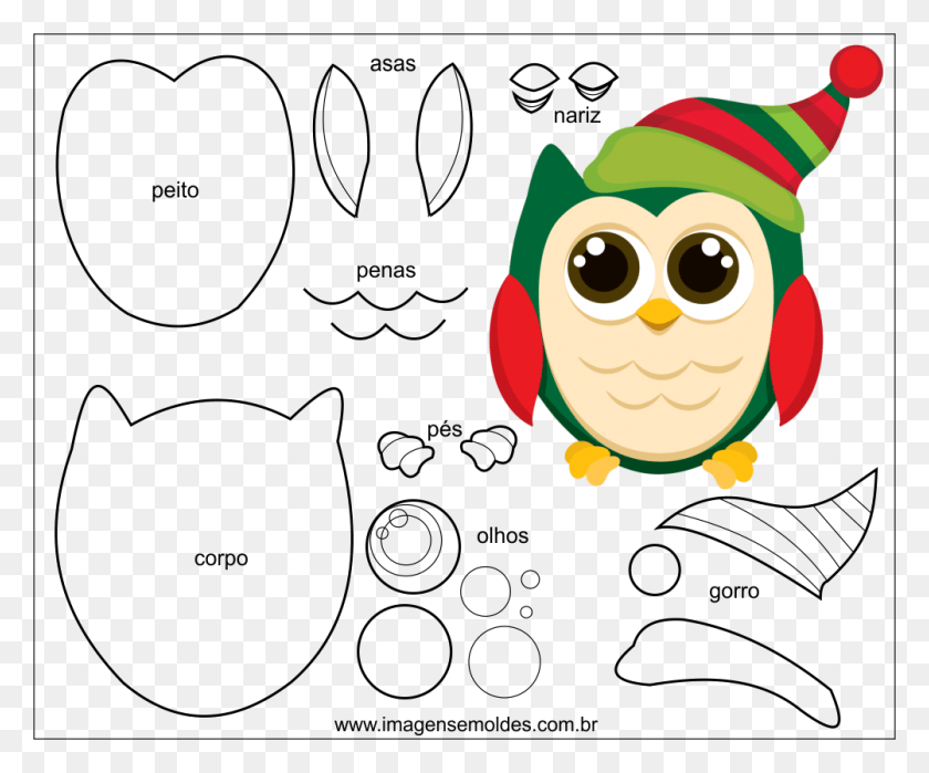 1002x822 Nataledisegni Da Stampare Clip Art Owl Christmas, Elf HD PNG Download