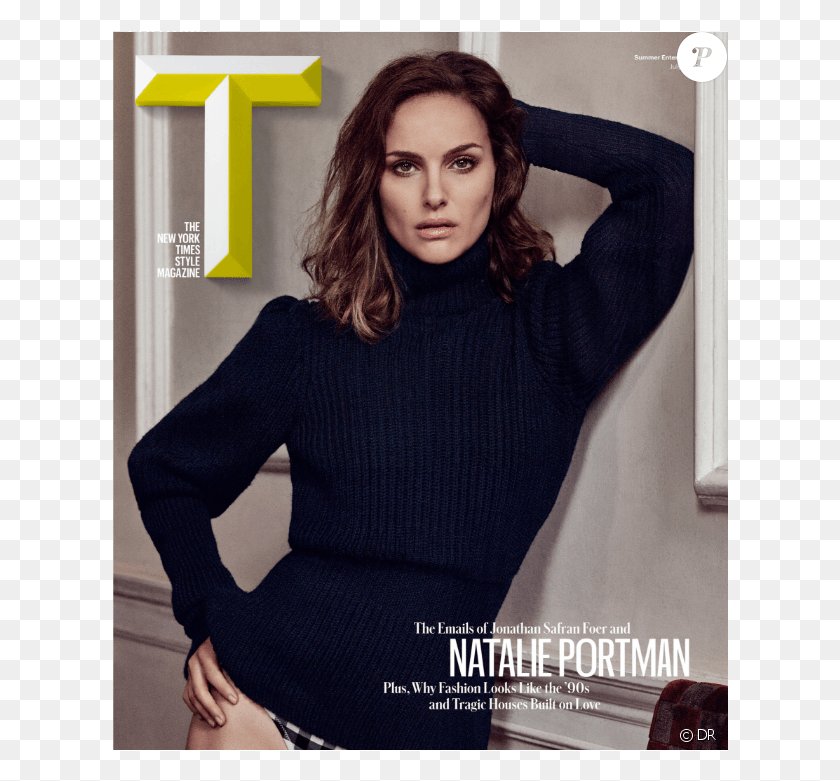 616x721 Natalie Portman En Couverture De La Revue T Pour Le Natalie Portman Ny Times, Sleeve, Clothing, Apparel HD PNG Download