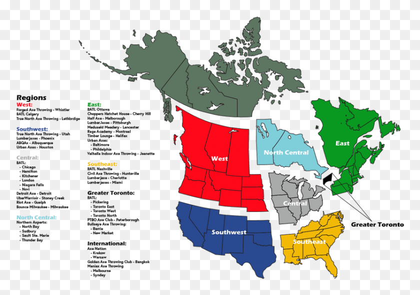 831x565 Natf Competitive Regions Globe Of Usa And Canada, Map, Diagram, Plot HD PNG Download