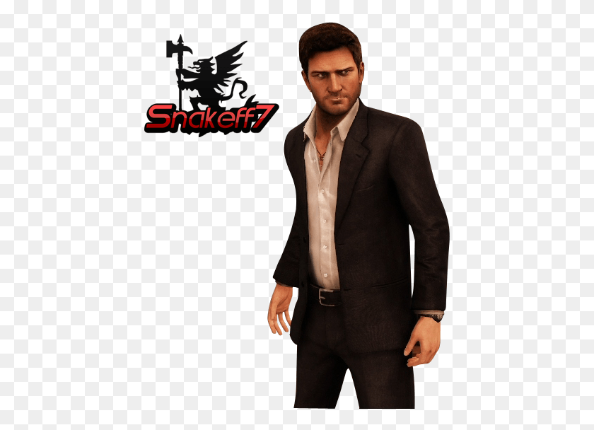 433x548 Nathan Render By Uncharted 3 Nathan Drake Suit, Clothing, Apparel, Overcoat HD PNG Download